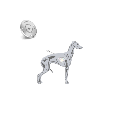 Wpinka z psem Italian Sighthound srebro - MEJK Jewellery