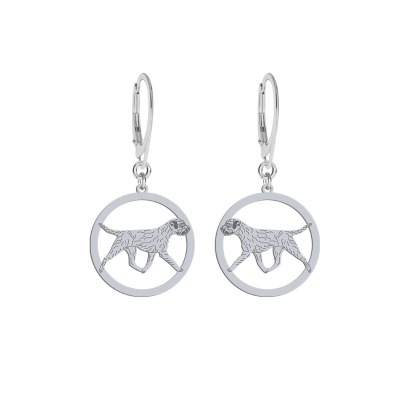 Silver Border Terrier engraved earrings, FREE ENGRAVING - MEJK Jewellery