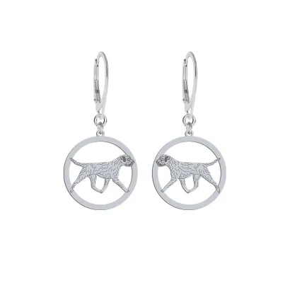 Kolczyki z psem grawerem Border Terrier srebro GRAWER GRATIS - MEJK Jewellery