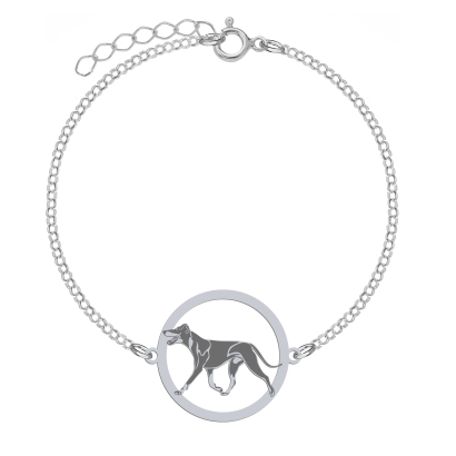 Bransoletka z grawerem psem Manchester Terrier srebro - MEJK Jewellery