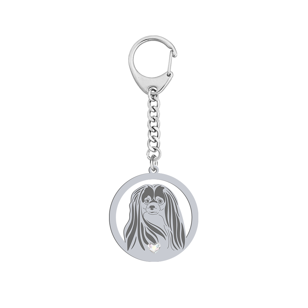 Brelok z psem Spaniel Kontynentalny Miniaturowy srebro GRAWER GRATIS - MEJK Jewellery