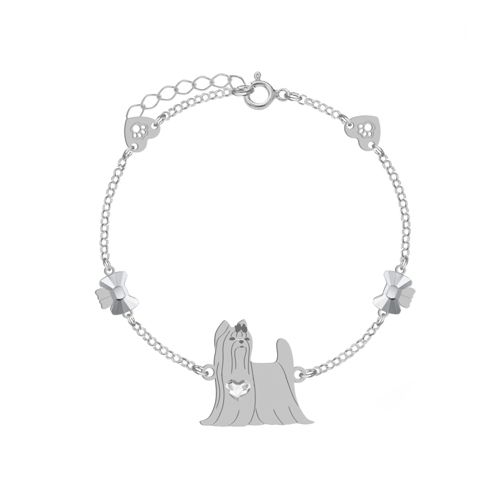 Silver Yorkshire Terrier engraved bracelet - MEJK Jewellery
