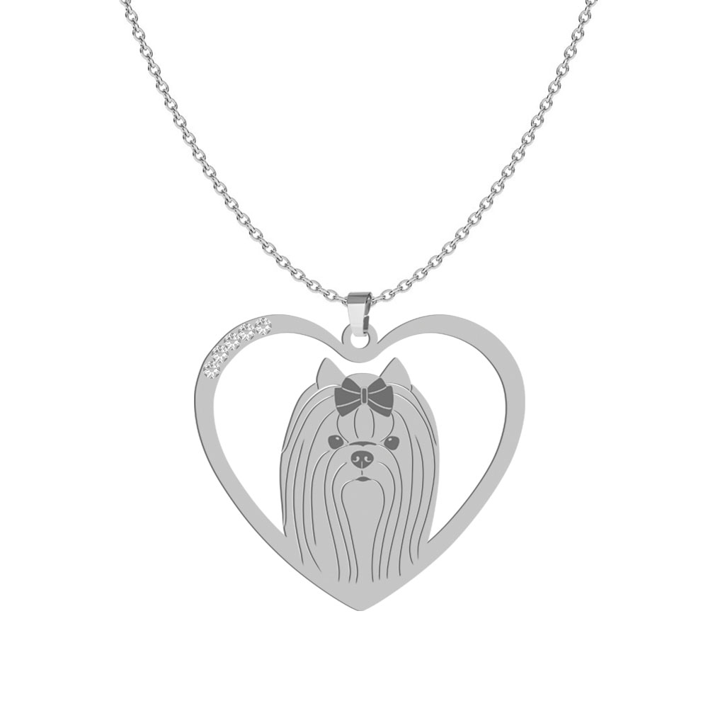 Silver Yorkshire Terrier necklace FREE ENGRAVING - MEJK Jewellery