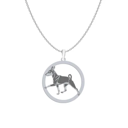 Naszyjnik z psem Pinczer Miniaturowy srebro GRAWER GRATIS - MEJK Jewellery