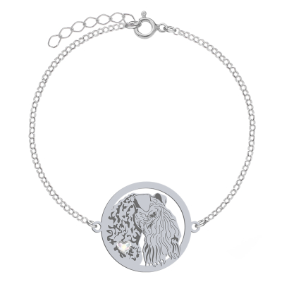 Silver Kerry Blue Terrier bracelet with a heart, FREE ENGRAVING - MEJK Jewellery