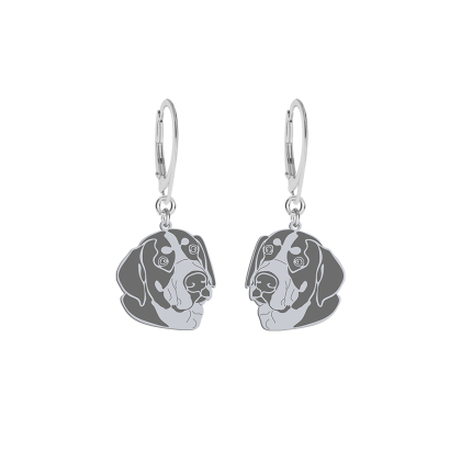 Silver Greater Swiss Mountain Dog engraved earrings - MEJK Jewellery