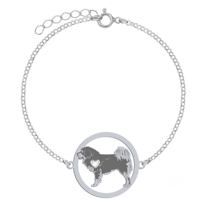 Silver Tibetan Mastiff bracelet, FREE ENGRAVING - MEJK Jewellery