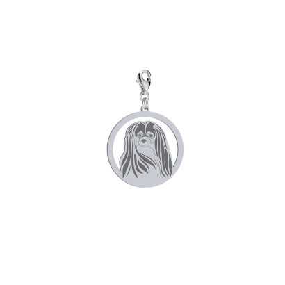Charms z psem Spaniel Kontynentalny Miniaturowy srebro GRAWER GRATIS - MEJK Jewellery