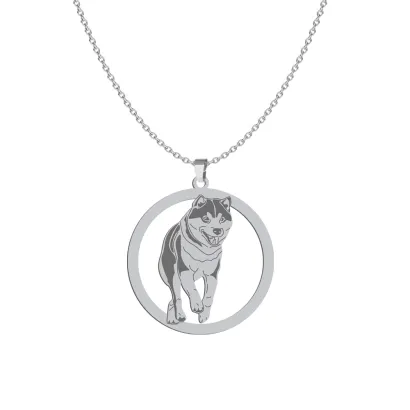 Naszyjnik z psem Shiba-inu srebro GRAWER GRATIS - MEJK Jewellery