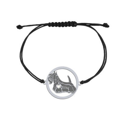 Bransoletka z psem Scottish Terrier sznurek GRAWER GRATIS - MEJK Jewellery