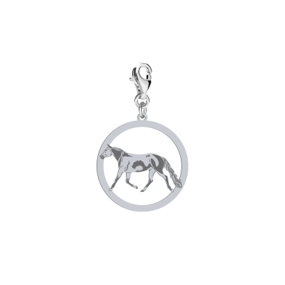 Silver American Paint Horse charms, FREE ENGRAVING - MEJK Jewellery