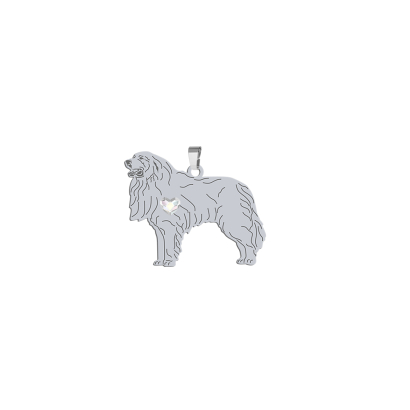 Zawieszka z psem sercem Pirenejski Pies Górski srebro GRAWER GRATIS - MEJK Jewellery