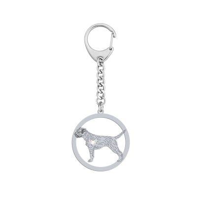 Brelok z psem sercem Border Terrier srebro GRAWER GRATIS - MEJK Jewellery