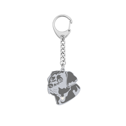 Silver Labrador Retriever keyring, FREE ENGRAVING - MEJK Jewellery