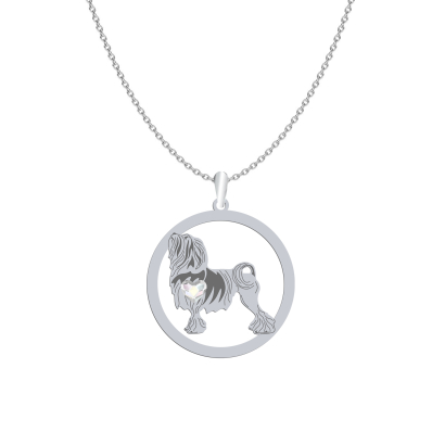 Silver Lowchen necklace with a heart, FREE ENGRAVING - MEJK Jewellery
