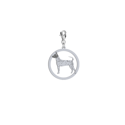 Charms z psem grawerem American Hairless Terrier srebro - MEJK Jewellery