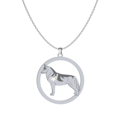Naszyjnik z grawerem psem Siberian Husky srebro - MEJK Jewellery