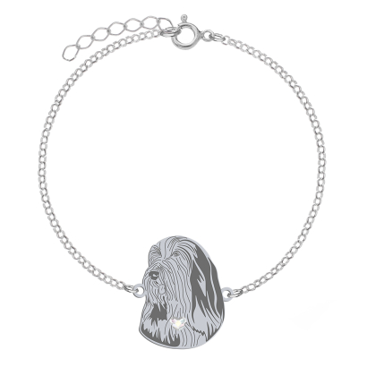Bransoletka z psem Bearded Collie srebro - MEJK Jewellery
