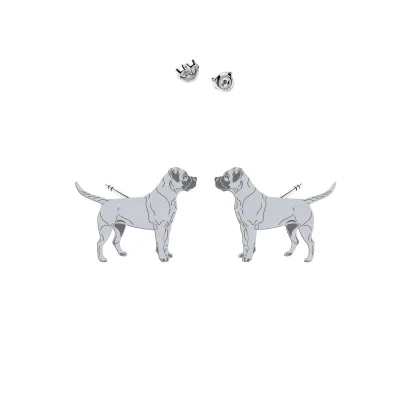 Kolczyki z psem Boerboel srebro - MEJK Jewellery