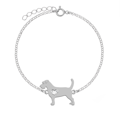 Bransoletka z sercem psem Jack Russell Terrier Szorstkowłosy srebro GRAWER GRATIS - MEJK Jewellery