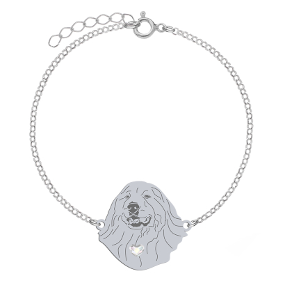 Bransoletka z psem Pyrenean Mountain Dog srebro GRAWER GRATIS - MEJK Jewellery