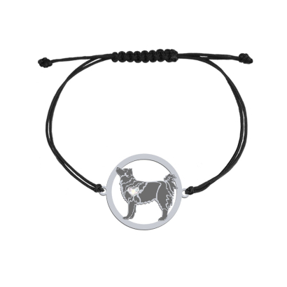 Bransoletka z psem Swedish Lapphund srebro sznurek GRAWER GRATIS - MEJK Jewellery