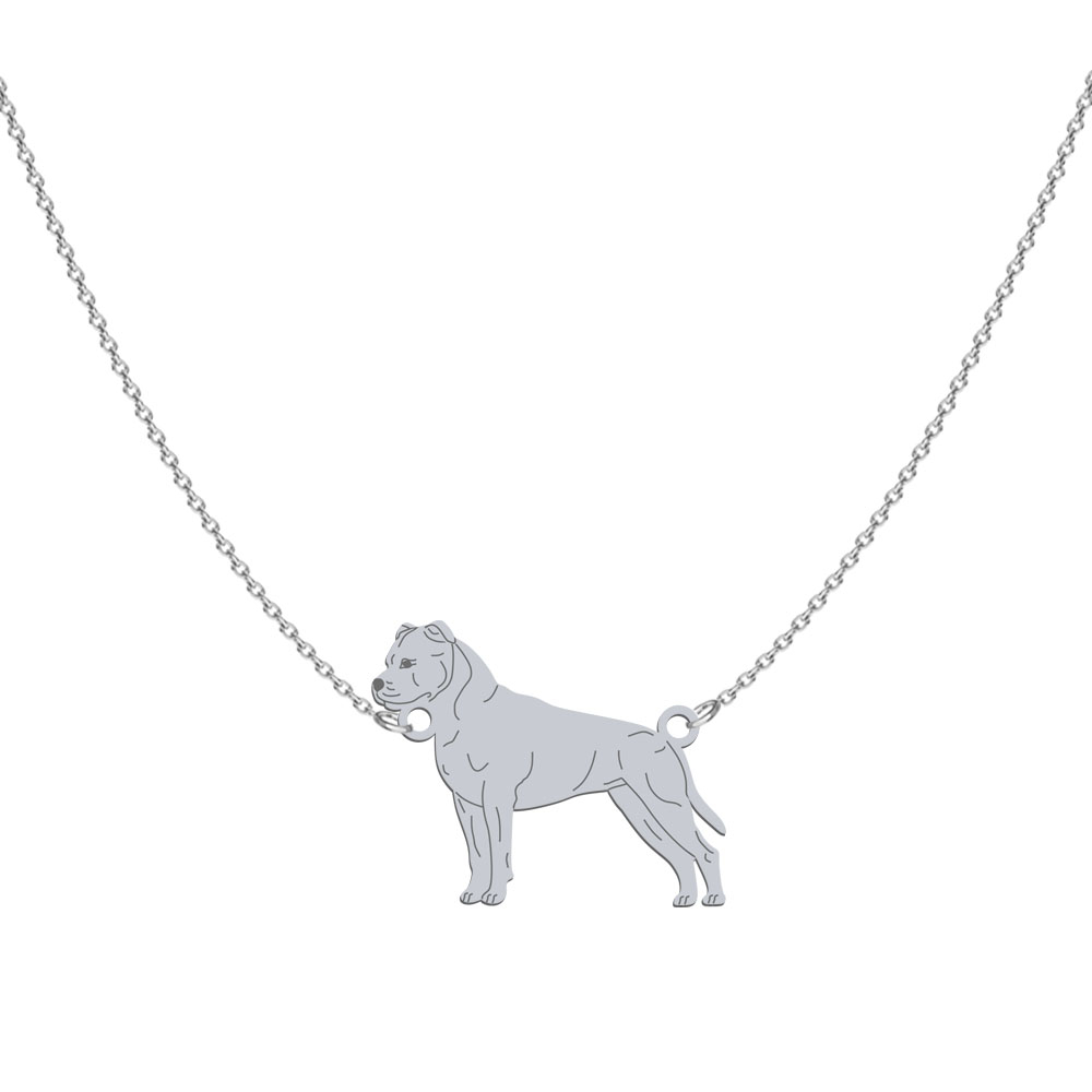 Naszyjnik Amstaff American Staffordshire Terrier srebro GRAWER GRATIS - MEJK Jewellery