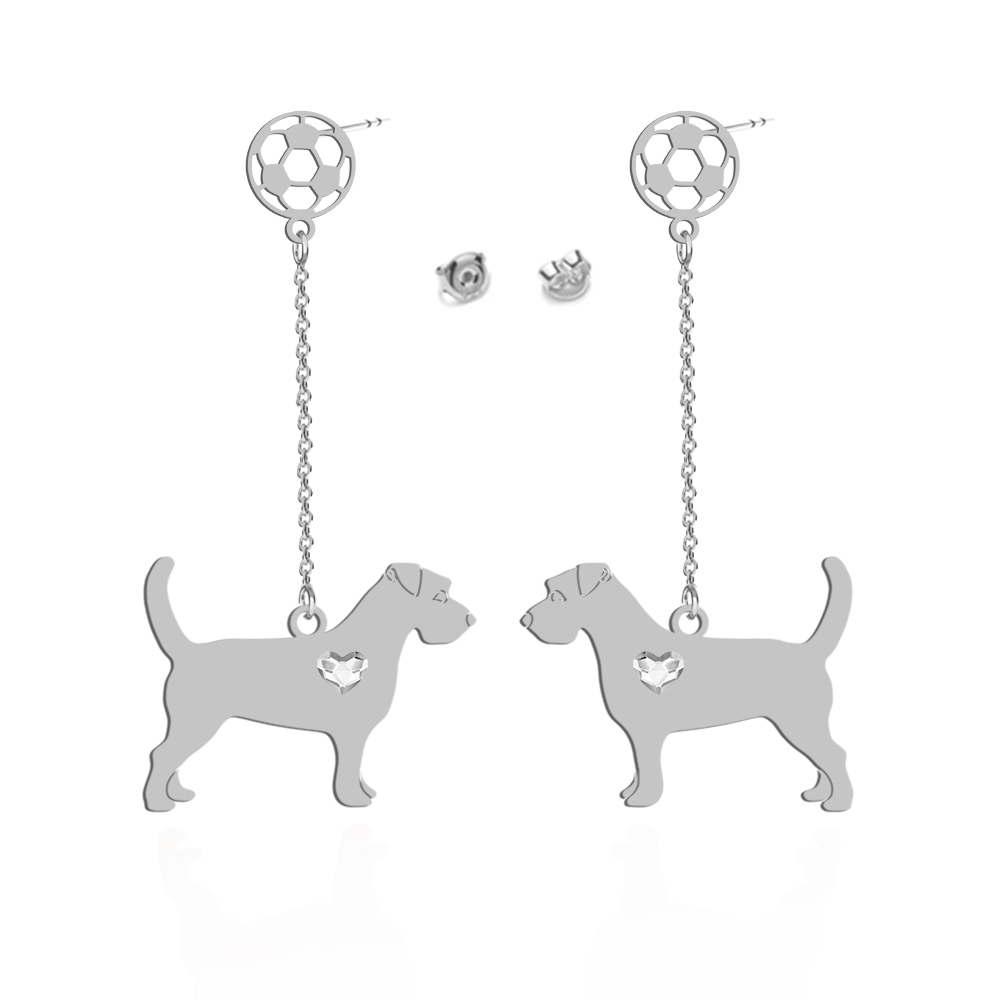 Silver Long-haired Jack Russell Terrier engraved earrings - MEJK Jewellery