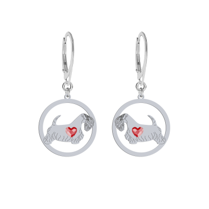 Kolczyki z psem sercem Sealyham Terrier srebro GRAWER GRATIS - MEJK Jewellery