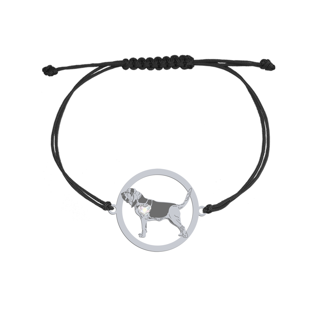 Silver Bloodhound string bracelet, FREE ENGRAVING - MEJK Jewellery