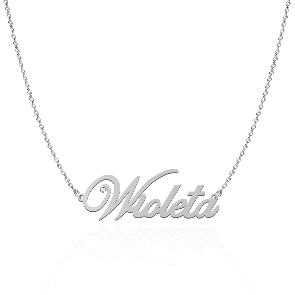 Necklace WIOLETA  in rhodium-plated or gold-plated silver