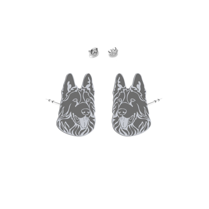 Silver Black German Shepherd earrings - MEJK Jewellery