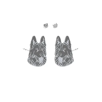 Kolczyki z psem Owczarek Niemiecki Czarny srebro - MEJK Jewellery