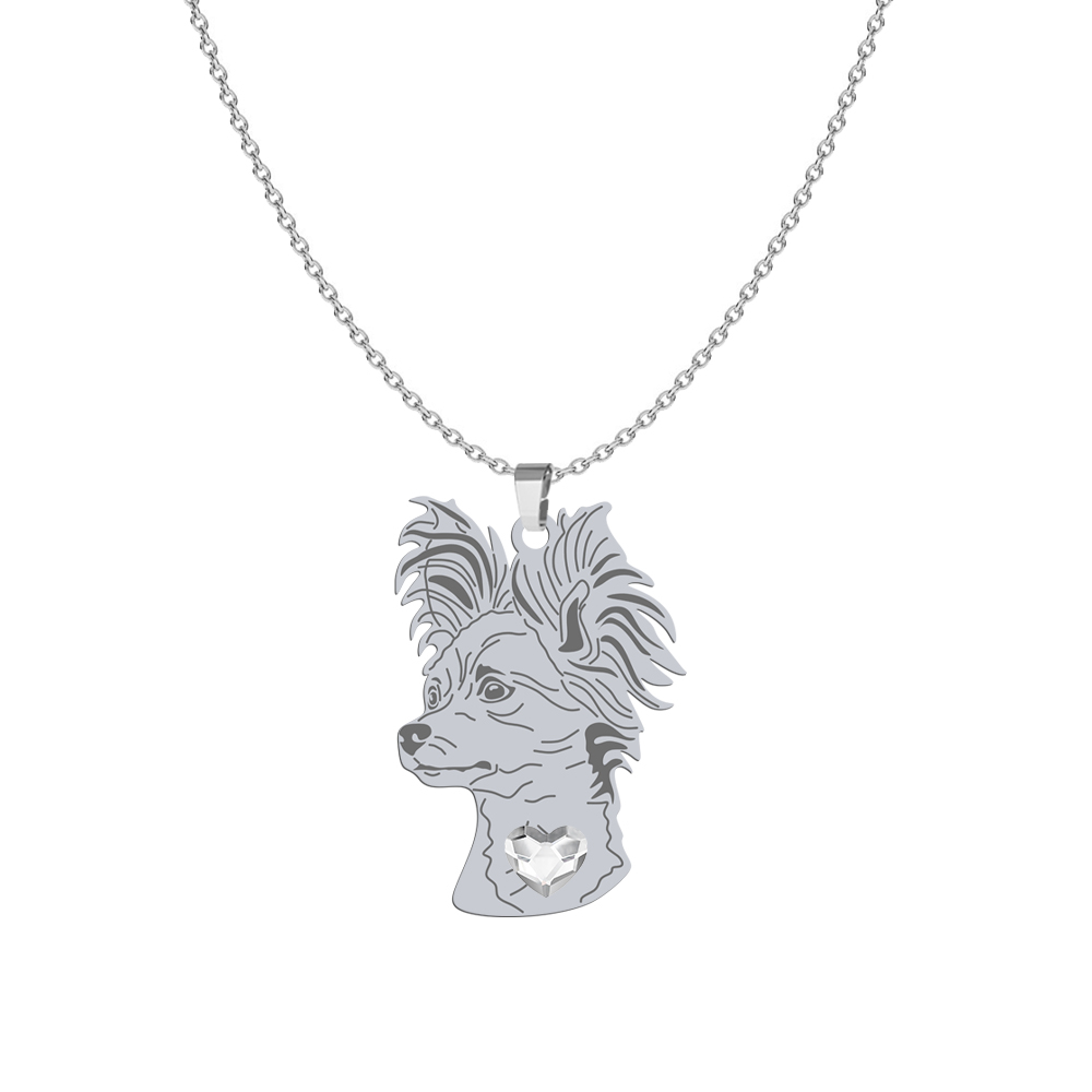 Naszyjnik z sercem psem Rosyjski Toy srebro GRAWER GRATIS - MEJK Jewellery