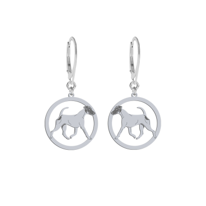 Kolczyki z psem Smooth Fox Terrier srebro GRAWER GRATIS - MEJK Jewellery