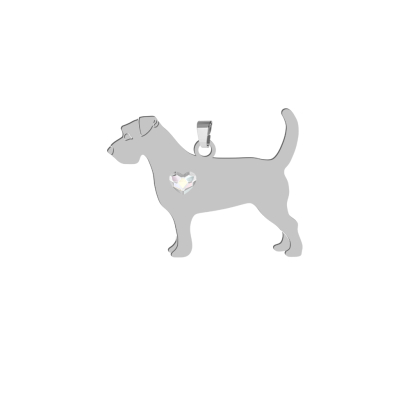Zawieszka z sercem psem Jack Russell Terrier Szorstkowłosy srebro GRAWER GRATIS - MEJK Jewellery