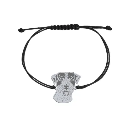 Bransoletka z psem Parson Russell Terrier srebro sznurek GRAWER GRATIS - MEJK Jewellery