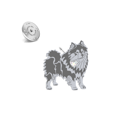 Wpinka z psem Fiński Lapphund srebro - MEJK Jewellery