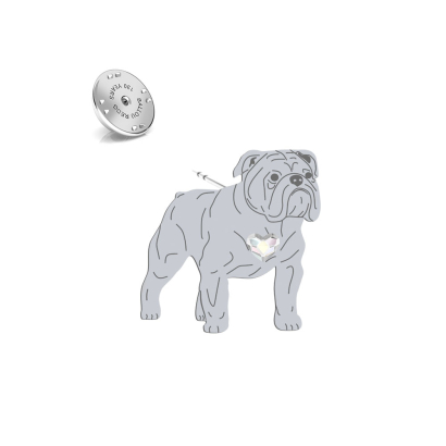 Silver English Bulldog pin - MEJK Jewellery