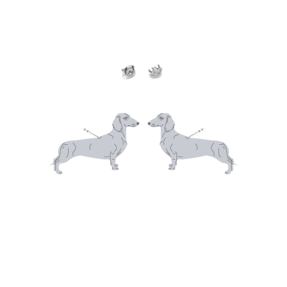 Silver Short-haired dachshund earrings - MEJK Jewellery