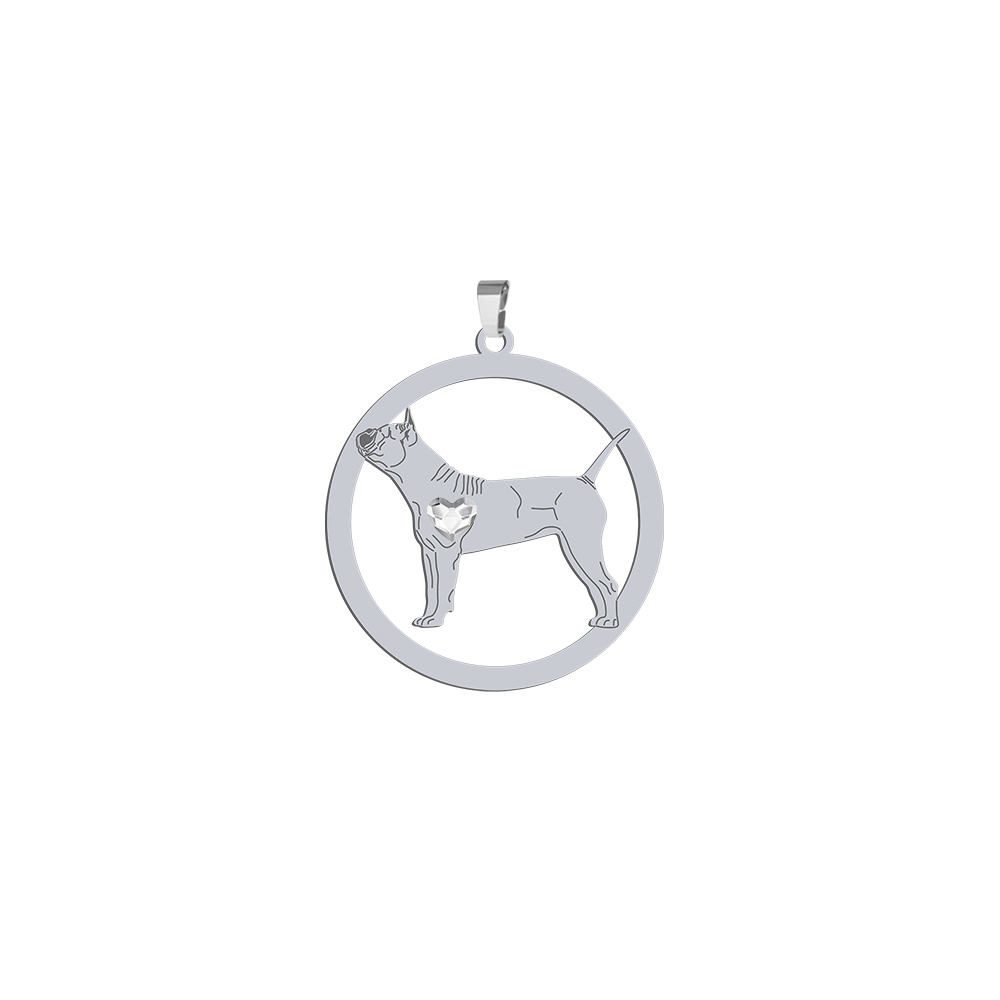 Silver Chongqing Dog engraved pendant with a heart - MEJK Jewellery