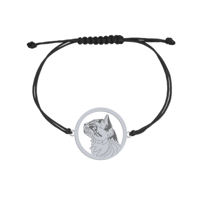 Silver Aphrodite Cat string bracelet, FREE ENGRAVING - MEJK Jewellery