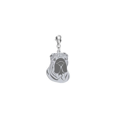 Silver Shar Pei charms, FREE ENGRAVING - MEJK Jewellery