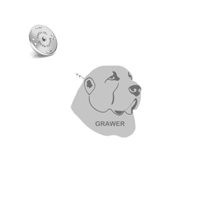 Przypinka z psem Owczarek Środkowoazjatycki srebro GRAWER GRATIS - MEJK Jewellery