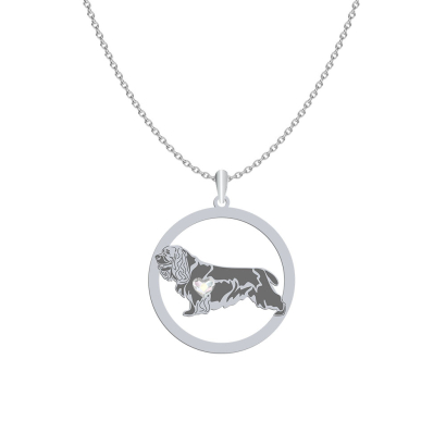 Naszyjnik z psem Sussex Spaniel srebro GRAWER GRATIS - MEJK Jewellery