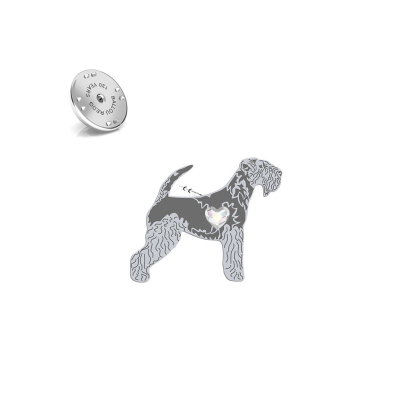 Wpinka z psem Lakeland Terrier srebro - MEJK Jewellery