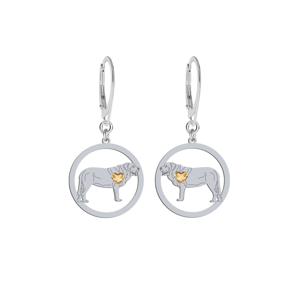Silver Spanish Mastiff earrings, FREE ENGRAVING - MEJK Jewellery