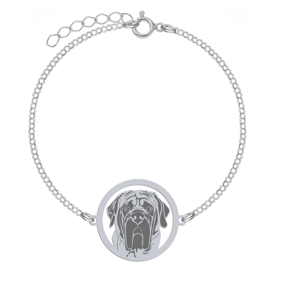 Bransoletka z psem Mastifem Angielskim srebro GRAWER GRATIS - MEJK Jewellery