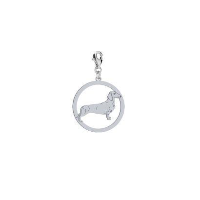 Silver Short-haired dachshund charms, FREE ENGRAVING - MEJK Jewellery