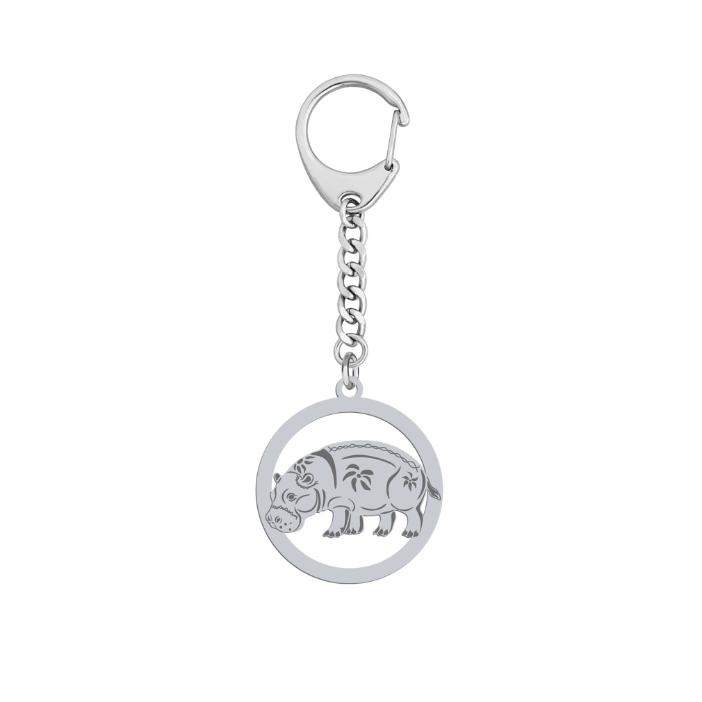 Brelok Hipopotam srebro925 GRAWER GRATIS - MEJK Jewellery